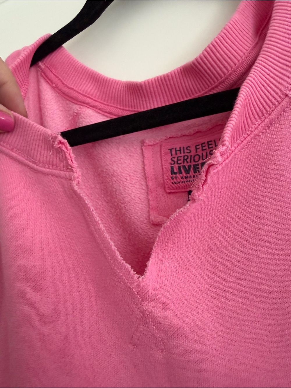 Aerie hot pink sweatshirt - Picture 3 of 5